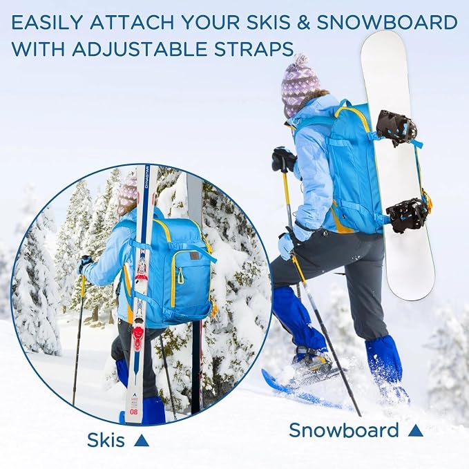 WOLT Ski Boot Bag Backpack - 50L Snowboard Boot Bag for Air Travel for Snow Boots, Ski Helmet, Gloves, Goggles, Skiing Gear - Image 6