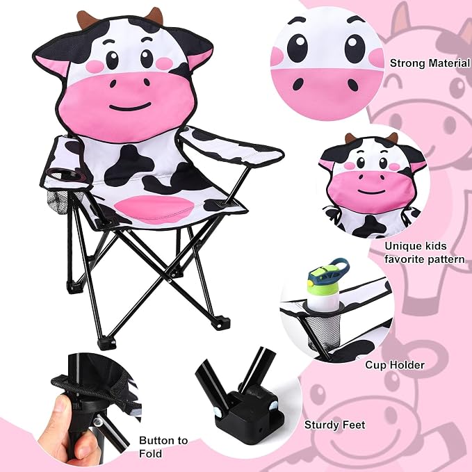 KABOER Kids Outdoor Folding Camping Chair with Cup Holder Carrying Bag | Portable Camping Chair for Beach Picnic Camping Travel Lawn Ages 3-10 - Image 3