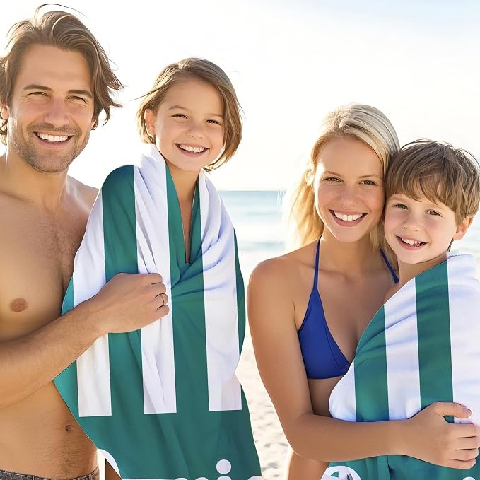 JML Personalized Beach Towel with Name, Custom Cabana Stripe Beach Towel, Customized Microfiber Pool Towel, Quick Dry & Absorbent Swim Towel for Adult,Mother's Day, Birthday, Summer Holiday,Vacation - Image 5