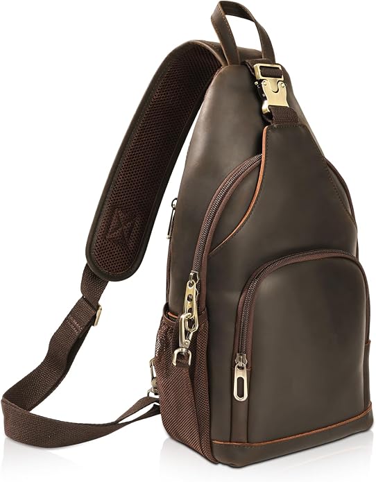 Polare Full Grain Cowhide Anti Theft Chest Shoulder Bag Vintage Sling Crossbody Casual Daypack by polareoriginal