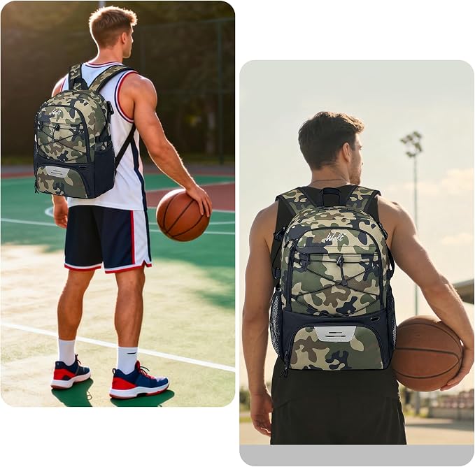 WOLT Basketball Backpack Large Sports Bag with Separate Ball Holder & Shoes Compartment, Best for Basketball, Soccer,Gym - Image 7