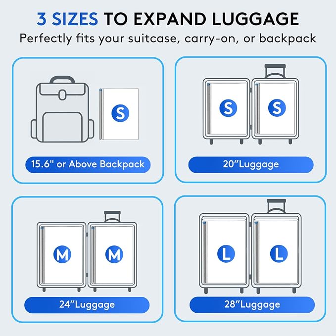 15 Packs Vacuum Bags for Travel with Rechargeable Pump, 3 Sizes Vacuum Seal Bags for Clothing, Compression Vacuum Travel Bags for Luggage, Vacuum Packing Bags for Closet Organization - Image 4