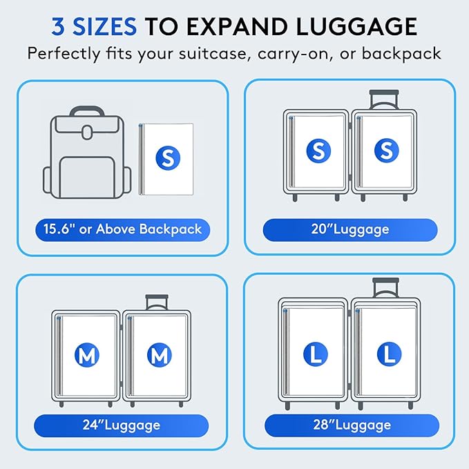 18 Packs Vacuum Bags for Travel with Rechargeable Pump, 3 Sizes Vacuum Seal Bags for Clothing, Compression Vacuum Travel Bags for Luggage, Vacuum Packing Bags for Closet Organization - Image 4