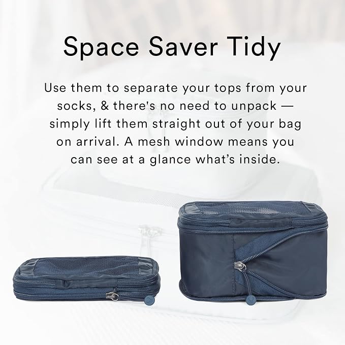 ANTLER | Chelsea | Set of 4 Packing Cubes For Suitcase | Suitcase Organizer Bags Set | Travel Accessories To Organize Clothes or Shoes | Traveling Essentials with Extra Strong Compression Zip, Navy - Image 2