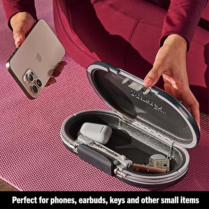 Master Lock Portable Small Lock Box, Set Your Own Combination Lock Portable Safe, Personal Travel Safe, 5900D, Gunmetal Grey - Image 6