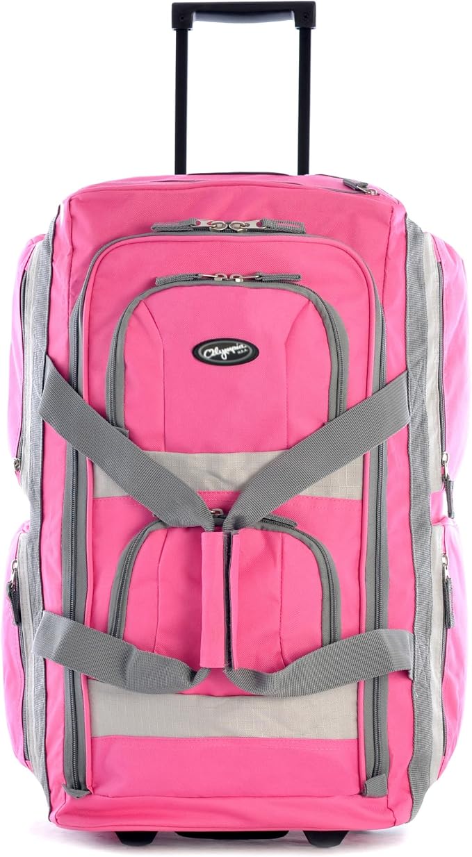 Olympia U.S.A. 33 inch Jumbo Size 8 Pockets Wheeled Rolling Duffel Bag Water Resistant Luggage Lightweight Travel Suitcase with Retractable Handle by OlympiaUSA