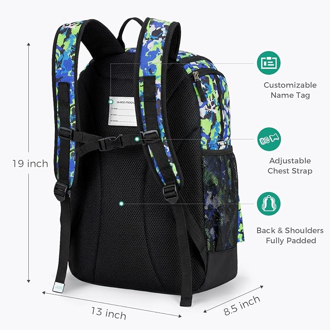 Choco Mocha Swim Bag for Kids Swim Bag for Swimmers, 35L Waterproof Boys Swims Backpack with Wet Dry Compartments, Organized Pool & Beach Bags, Lighting Blue - Image 5