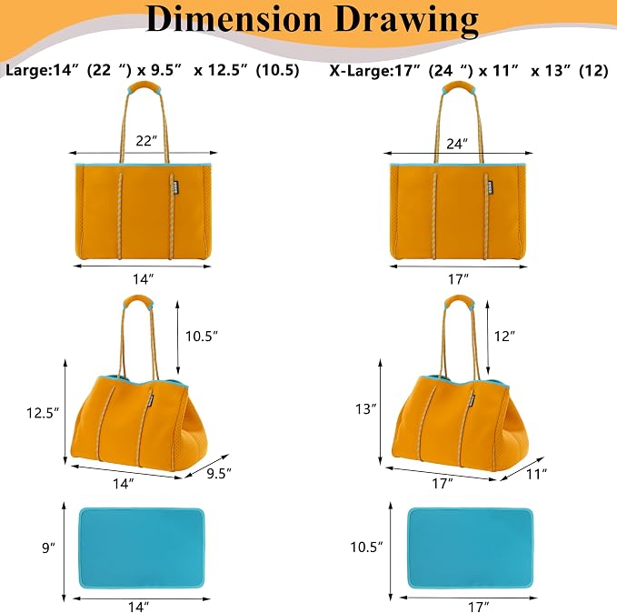 QOGiR Neoprene Multipurpose Beach Bag Tote with Inner Zipper Pocket … … … … - Image 3