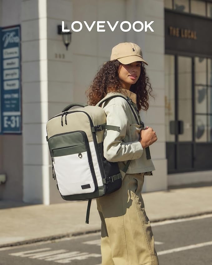LOVEVOOK Travel Backpack for Women & Men, 50L Large Airline Approved Carry on Backpack for Travel, TSA Personal Item Travel Bag with 3 Packing Cubes, Waterproof Travel Essentials Bag fits 17" Laptop - Image 8