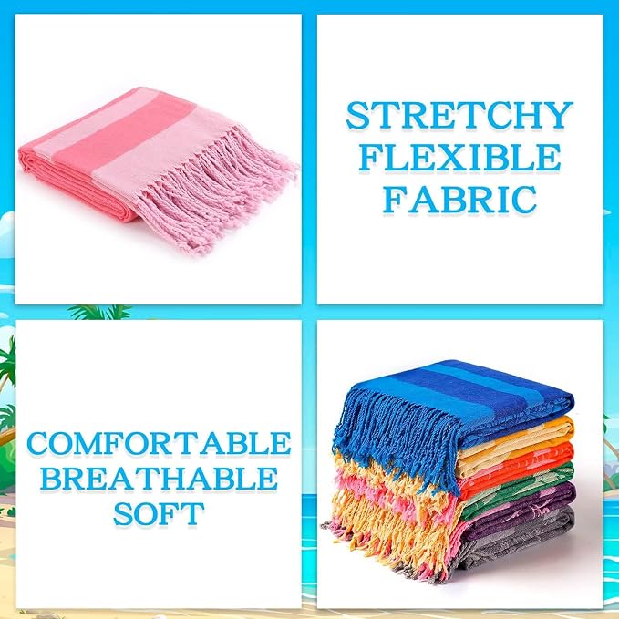 Genovega 6 Packs Oversized Turkish Beach Towels Set 74"x38" Extra Large Sand Free Quick Dry Swim Bath Pool Towel Travel Blanket Adult Essentials Accessories Vacation Multi Shark Turtle Stuff - Image 5