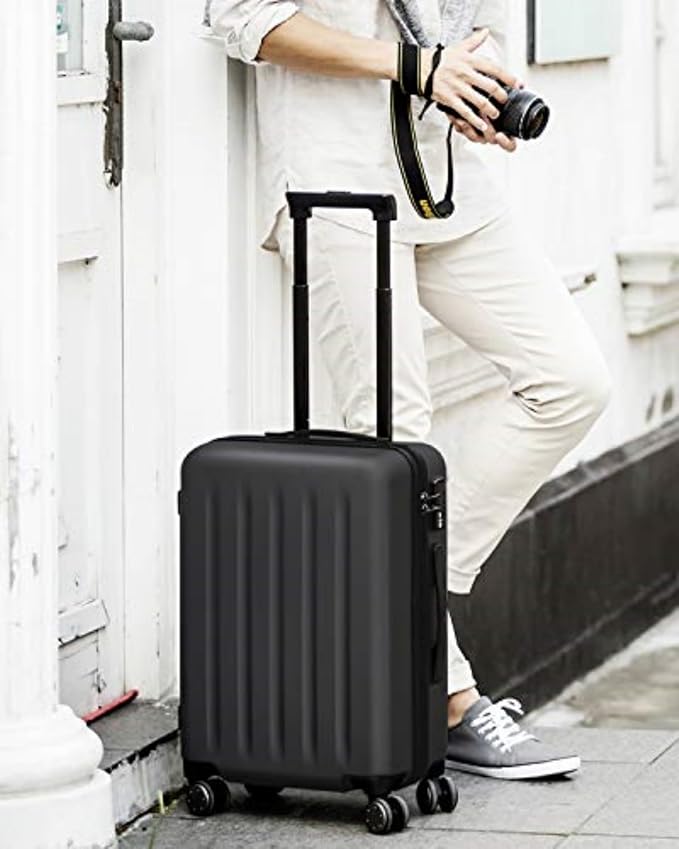 NINETYGO Carry On Suitcase, 20 Inch Carry-On Luggage with Double Spinner Wheels, Dry Wet Separate, PC Hard Case Suitcase, Lightweight Travel Luggage, TSA Approved (Black, Danube) - Image 8