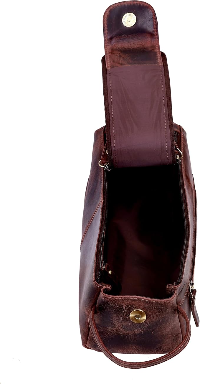 Leather Travel Dopp Kit Toiletry Bag Men Shaving Women and Mens Case Bags Organizer Bathroom Shaving kit - Image 5
