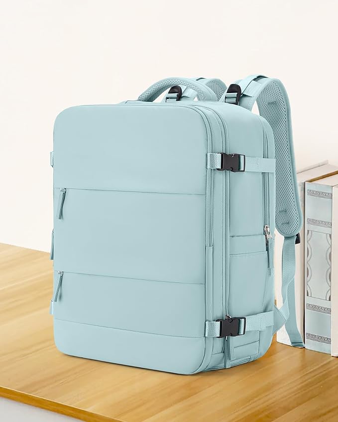 coowoz Large Travel Backpack Carry On for Women Man Gym Backpacks with Laptop Compartment Mochila de Viaje Teacher Personal Item Backpack Rucksack Airplane Accessories Must Haves Blue - Image 2