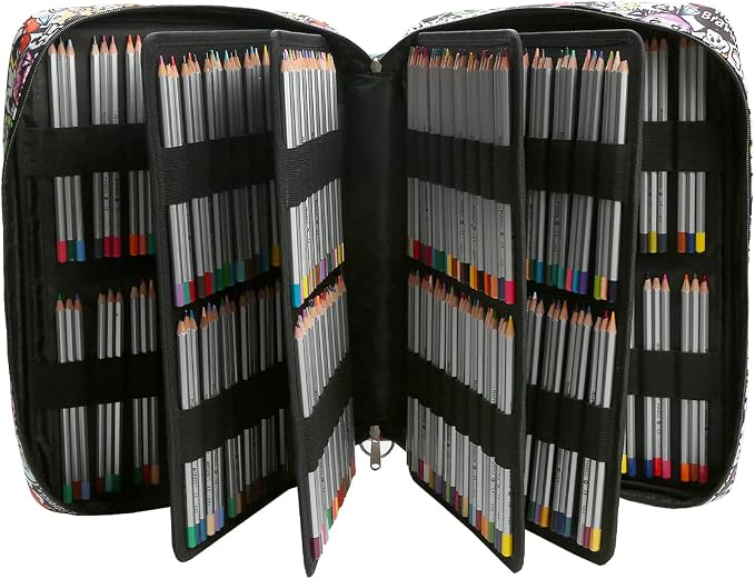 Lbxgap Portable Colored Pencil Case Holds 480 Slots Pencils or 320 to 328 Gel Pens Large Capacity Pencil Organizer with Handle Strap Handy for Colored Pencils & Gel Pen - Image 4