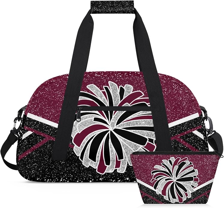 Cheerleading Dance Bag for Women Cheer Team Sport Gym Makeup Cosmetic Bag 2 Pcs Set by Mardesigns