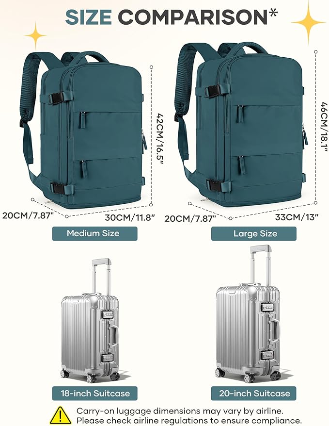 coofay Travel Backpack For Women Men Airline Approved Carry On Backpack Flight Approved Waterproof Sports Luggage Backpack Casual Daypack Small Hiking Backpack - Image 4
