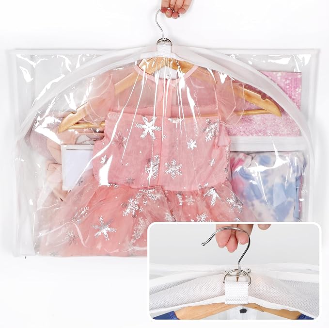 Univivi Clear PVC Dance Costume Bags Garment Bag 35 Inch for Dance Competitions, with 3 Seperated Medium Clear Zipper Pockets and 1 Large Back Zippered Pocket (Clear) - Image 4