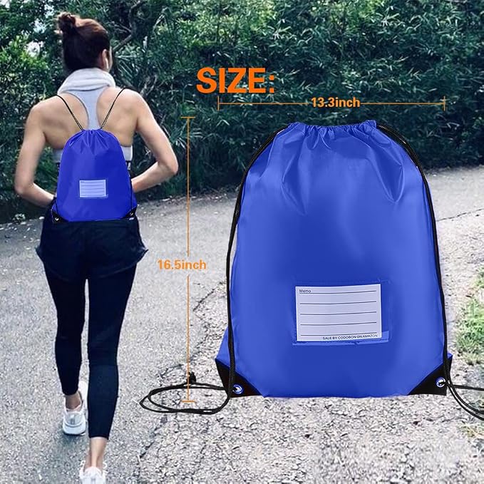 CODOBON 50 Pack Drawstring Bags,Bulk Draw String Backpack, DIY Gym Sports Cinch Bag Sackpack for Women Men, Blue - Image 5