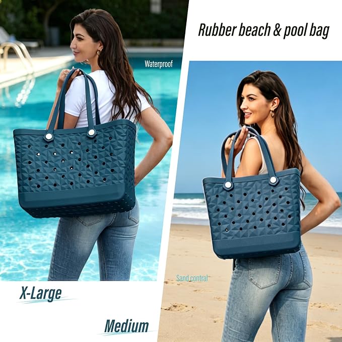 Rubber Beach Tote Bag Waterproof Tip-Proof Outdoor Tote Bag for the Beach Boat Pool Sports - Image 7
