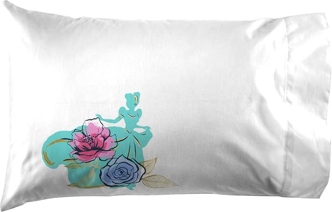 Jay Franco Kids Sheet Set with Fitted, Flat Sheets & Pillow Cover - Ultra-Soft Bedding with Pillowcase for Room Decor, Blue - Princess Cinderella, 4 Piece Full - Image 3