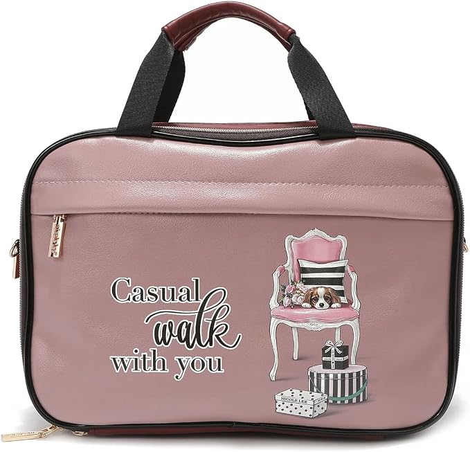 Nicole Lee Cosmetic Makeup Bag for Women - Multi Organization Toiletry Travel Bag with 5 Compartments (Paris Fashion Week) - Image 8