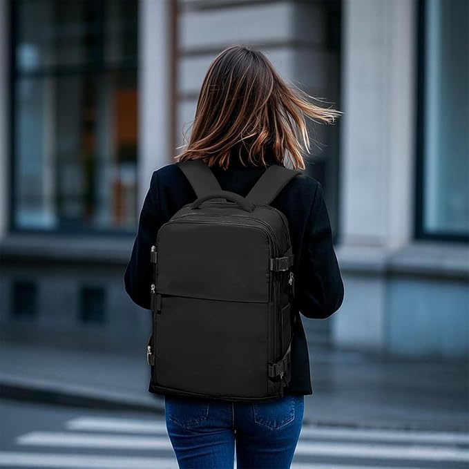coofay Large Travel Backpack For Women Airline Approved Carry On Waterproof Sports Luggage Casual Daypack Small Hiking Backpack Black - Image 2