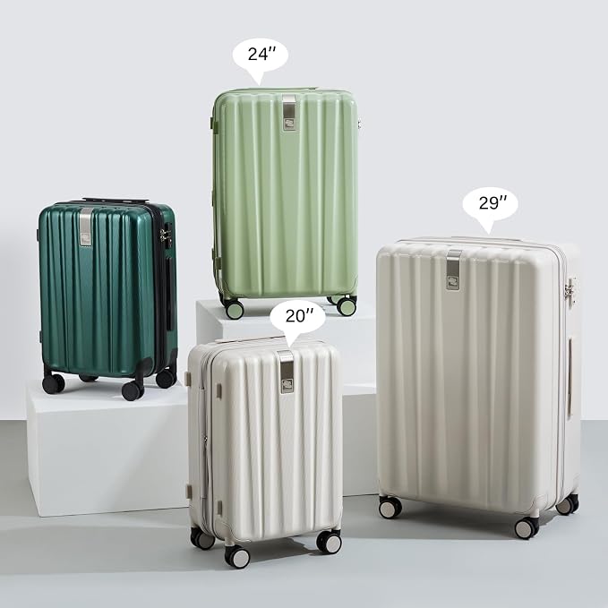 Hanke 29 Inch Expandable Checked Luggage Lightweight PC Hard Shell Luggage Suitcases with Wheels Travel Luggage Rolling Large Suitcase Travel Luggage Bag for Study Abroad.(Ivory White) - Image 9