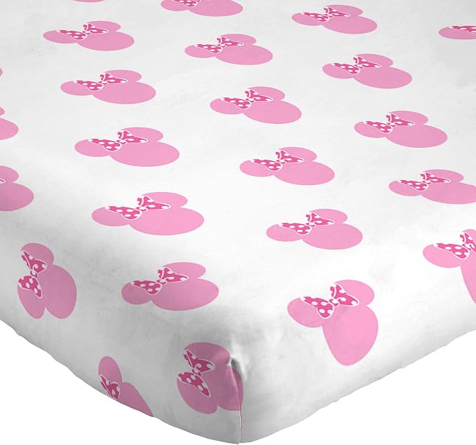Jay Franco Kids Sheet Set with Fitted, Flat Sheets & Pillow Cover - Ultra-Soft Bedding with Pillowcase for Room Decor, White - Minnie Mouse, 3 Piece Twin - Image 2
