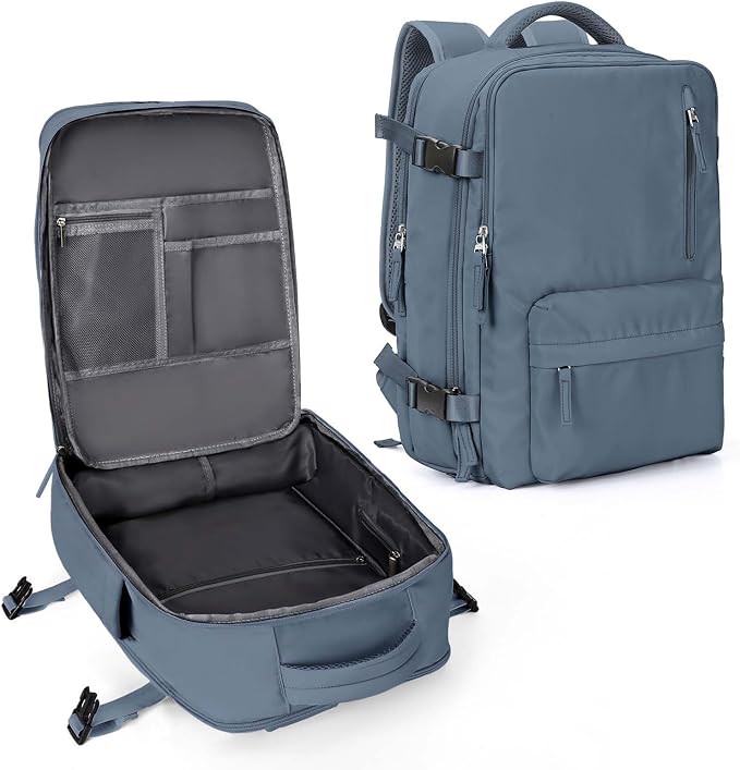 Large Travel Gym Backpack Women Carry On Backpack Flight Approved Hiking Waterproof Rucksack Casual Daypack Laptop bags airplanes Shoes Compartment Personal Item Travel Weekender Essentials JewelBlue by WONHOX