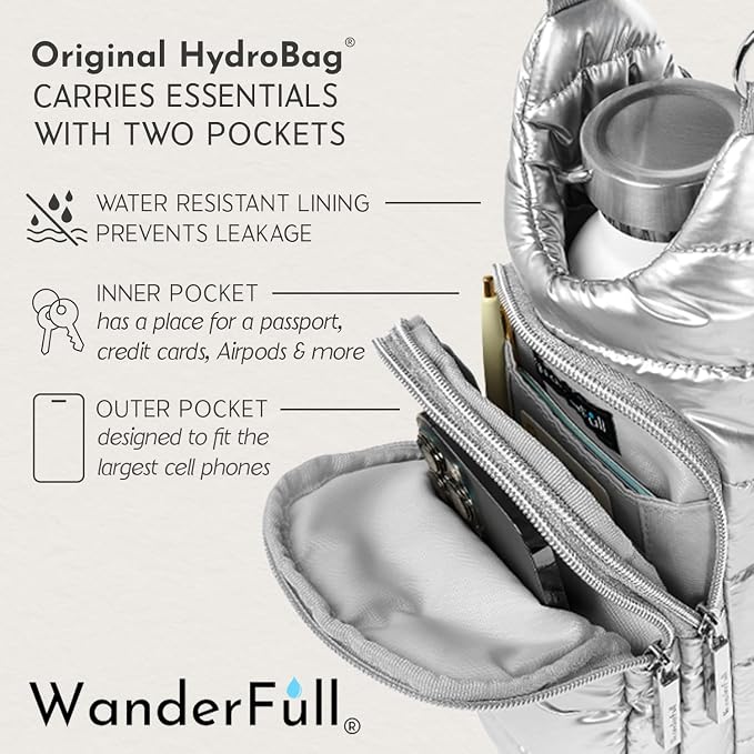 WanderFull Original HydroBag Crossbody Water Bottle Holder with Phone Pocket, Fits Water Bottles up to 32 oz - Image 4