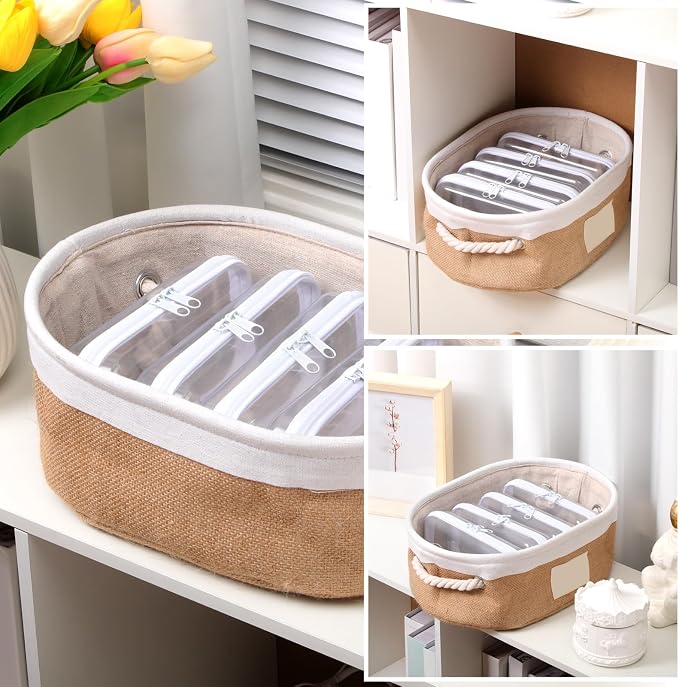 Sanwuta 6 Pcs Clear Hard Zipper Case Plastic Zipper Pouches Transparent Makeup Bag Pencil Case Pouches Toiletry Diaper Bag for Travel Toy Storage Organizer Bins(White,7.48 x 3.94 x 2 Inch) - Image 5