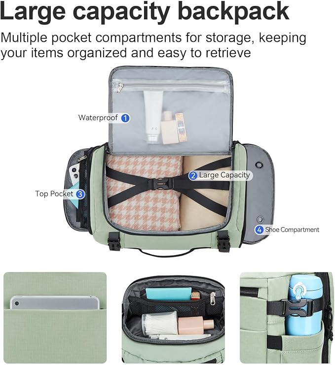 Carry On Travel Backpack Flight Approved Laptop Backpack for Women Men | Personal Item Travel Bag, Casual Weekender Daypack with Wet Pocket for Business, Hiking - Image 3