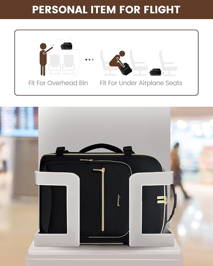 LOVEVOOK 40L Travel Backpack Flight Approved Carry on Backpack,3 Packing Cubes,Waterproof Personal Item Travel Bag,TSA Carry on Luggage Suitcase Travel Essentials,Gifts for Women & Men,fits 17" Laptop - Image 4