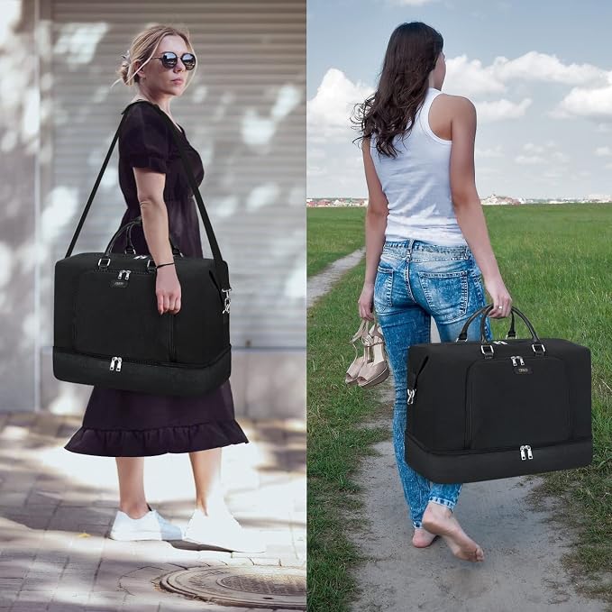 Travel Weekender Bag for Women, 21" Overnight Bag with Shoe Compartment 50L Large Travel Duffel Bag Carry On Tote for Weekend, Overnight, Business Trips, Water Resistant - Image 2
