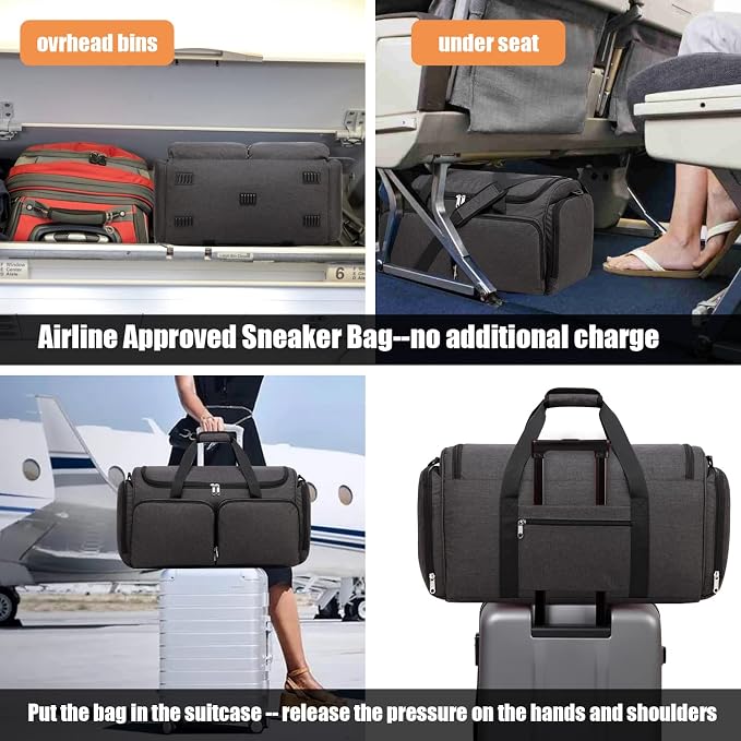 Sneaker Bag Travel Shoes Duffel Bag Men Women Gym Sport Luggage Duffle Carrying Case Bag Divider Adjustable Compartment Portable Soccer Athletic Shoes Carrier Heavy Duty Traveling Accessories - Image 6