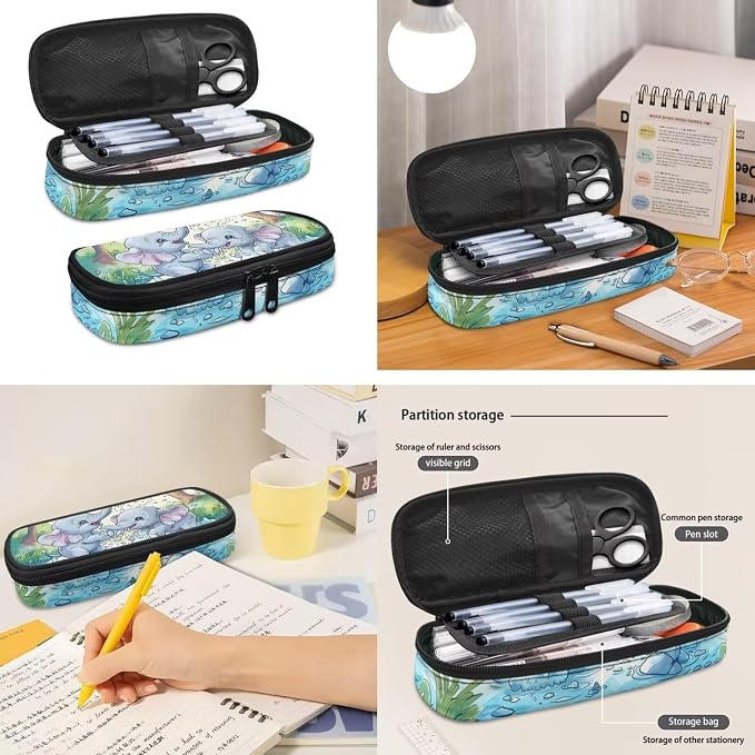 Elephant School Backpack for Teen Girls 10-12 with Lunch Box Cute Backpacks for Middle School Kids with Lunch Bag and Pencil Case 17 Inch School Bag Lunchbox Set - Image 7