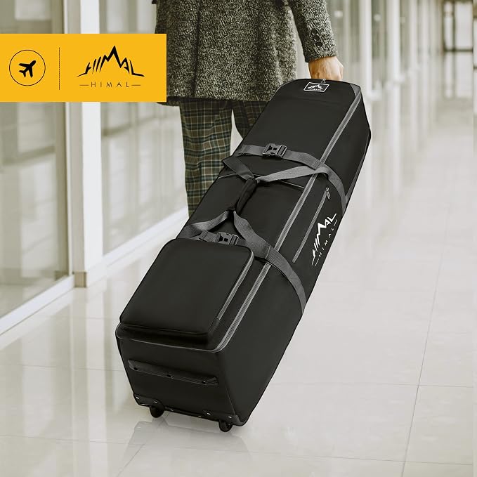 GoHimal Golf Travel Bag with Wheels, Heavy-Duty 1200D Oxford | Water-Resistant 1200D Oxford, Soft-Sided Design, Rolling Wheels, Universal Fit, Airline Travel, Suit for Unisex - Image 6
