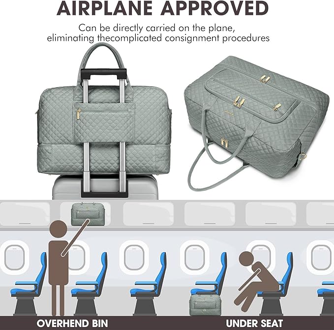 Travel Duffle Bag Weekender for Women - 38L Carry-On Overnight Personal Item Bag with Shoe Compartment & Wet Pocket Weekend Tote Bags with Toiletry Hospital Bags for Labor and Delivery - Image 5