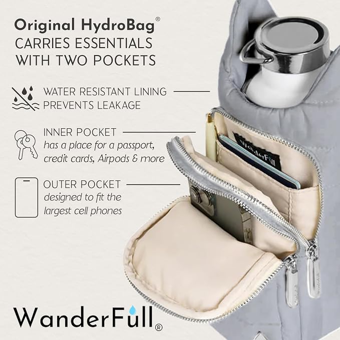 WanderFull Original HydroBag Crossbody Water Bottle Holder with Phone Pocket, Fits Water Bottles up to 32 oz - Image 4