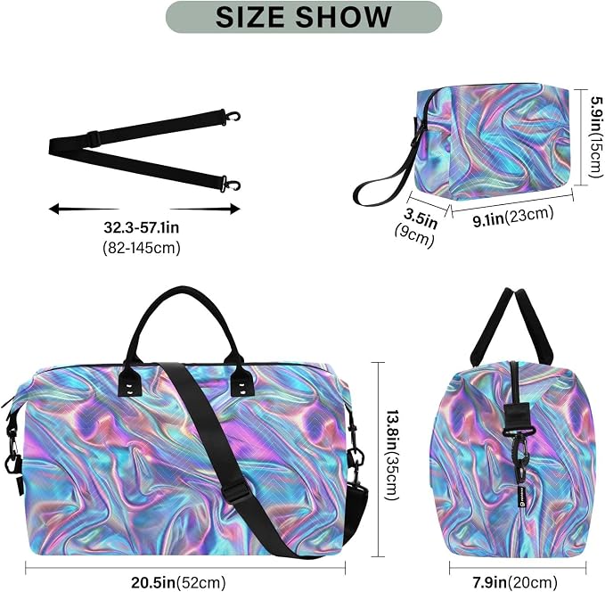 senya Weekender Bags Travel Duffel Gym Bag Trendy Y2k Style Carry on Overnight Tote Bag with Toiletry Bag for Airplane Travel Trip Gym Yoga, g366817174p1006c1071s2442 - Image 3