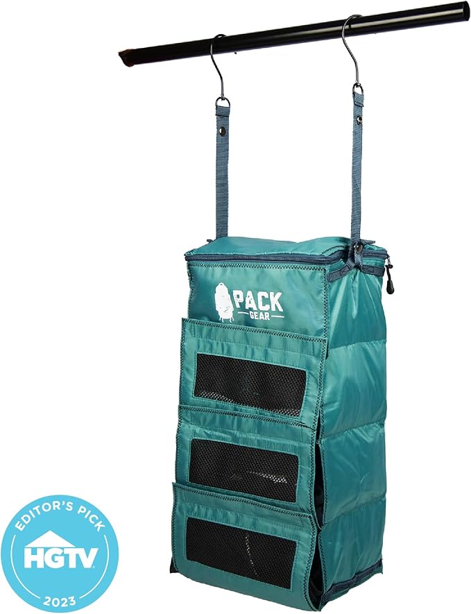 Pack Gear Hanging Luggage Organizer - Our Carry On Closet Insert Fits inside easily - Our Hanging Luggage Organizer Uses Velcro to Allow Instant Access to your Clothes (Mesh Green, Carry-On Size) - Image 9