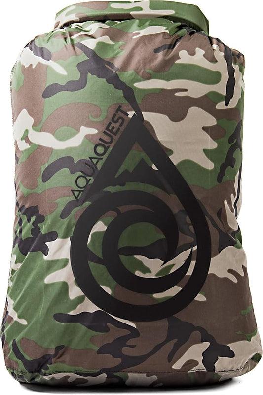AquaQuest Rogue Dry Bag – 60L Woodland Camo – 100% Waterproof Roll Top – Camping Gear Sack by AquaQuest