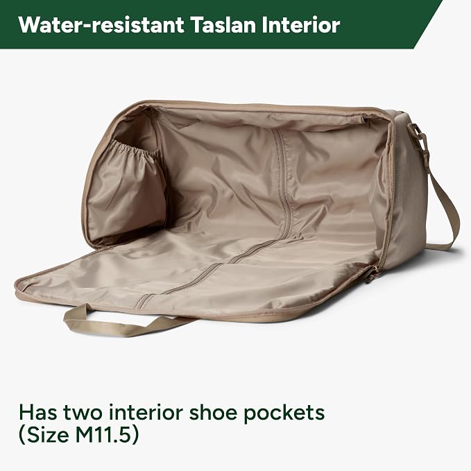 Halfday Convertible 2-in-1 Garment Duffel Weekender Bag 40L: Wrinkle-Free Travel (Hanging Suit Compartment, Shoe Pockets, Trolley Sleeve), Durable & Water-Resistant Carry-on, Stone - Image 3