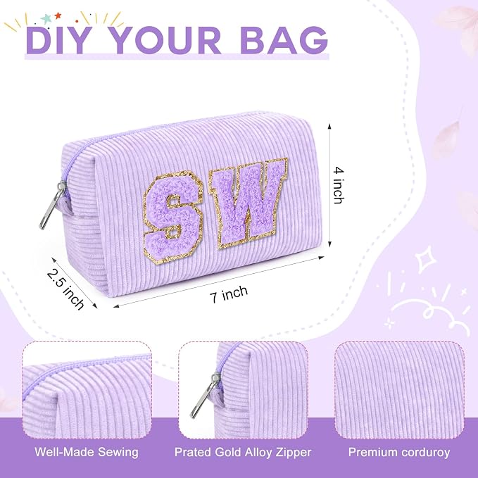 SOIDRAM Makeup Bag Preppy Cosmetic Bag Bulk Makeup Pouch Personalize Travel Toiletry Bag Organizer Cute DIY Makeup Brushes Storage Bag for Women - Image 2
