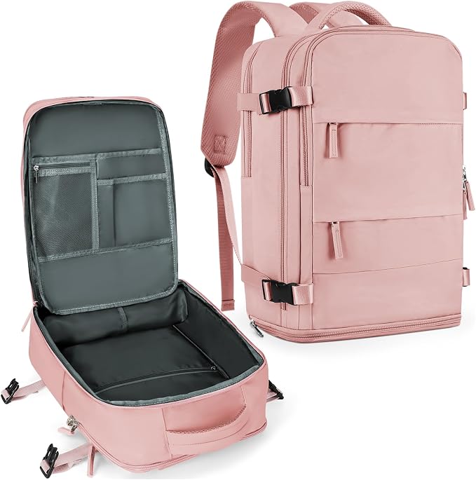 coowoz Large Travel Backpack For Women Men,Carry On Backpack Flight Approved,Hiking Backpack Waterproof Outdoor Sports Rucksack Casual Daypack Fit 15.6 Inch Laptop Shoes Compartment by coowoz