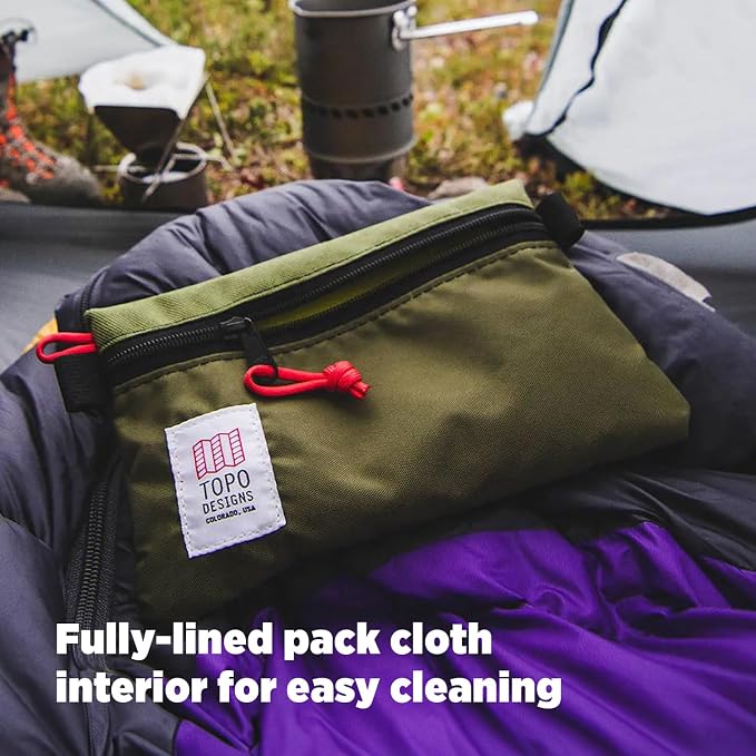 Topo Designs Accessory Bags, Travel Organizer Accessories for Smaller Items, Durable Storage Pouch, 3 Sizes, Fully Lined Pack Cloth (Micro, Olive/Olive) - Image 6