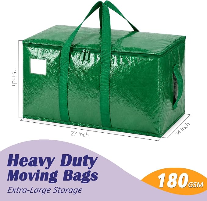 Songrey Heavy Duty Moving Bags, 8 Pack Large Storage Bags with Zipper & Handles, Waterproof Totes Bags for Clothes Packing, Moving, College Supplies, Home Organization - Image 2