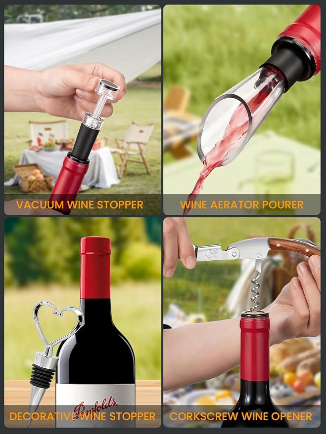 Wine Cooler Bag Gift Set with 2 Tumblers, Insulated Portable Wine Carrier Holds 2 Bottles, Perfect for Outdoor Use, Ideal Easter Birthday Anniversary Gift for Women & Men Wine Lovers - Image 5