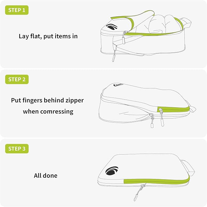 Cipway Compression Packing Cubes Set, Ultralight Expandable Travel Packing Organizers for Carry on Luggage (White 6pcs) - Image 7