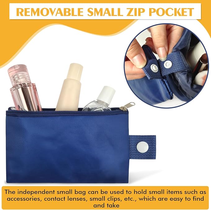 INVODA Drawstring Makeup Bag 6PCS Women Cosmetic Bag Bulk Make up Bags Portable Barrel Toiletry Bag Large Toiletries Pouch Travel Cosmetic Organizer (6PCS) - Image 7